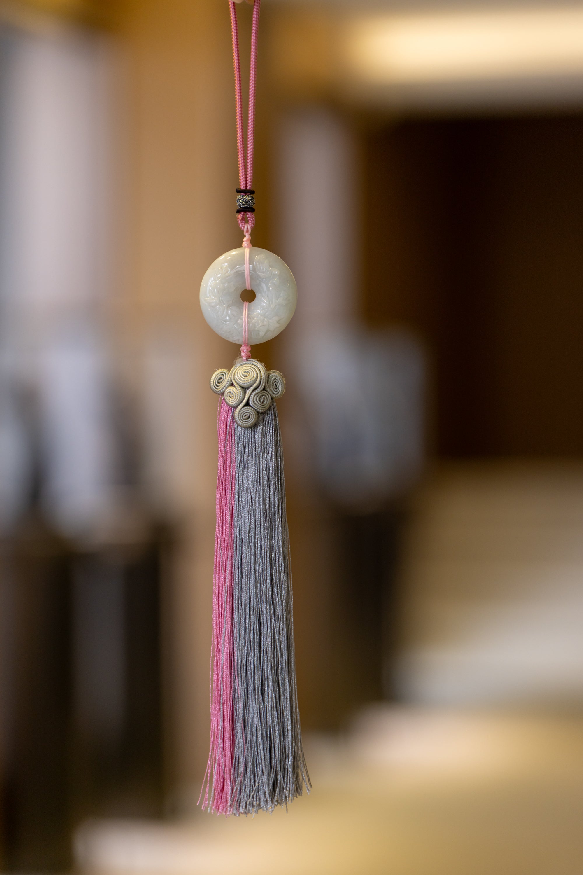 Fanghua Series – Blessings & Prosperity / Harvest Peace / Purple Lock Blessing – New Chinese Style Jade Pendant Set for Car Decoration