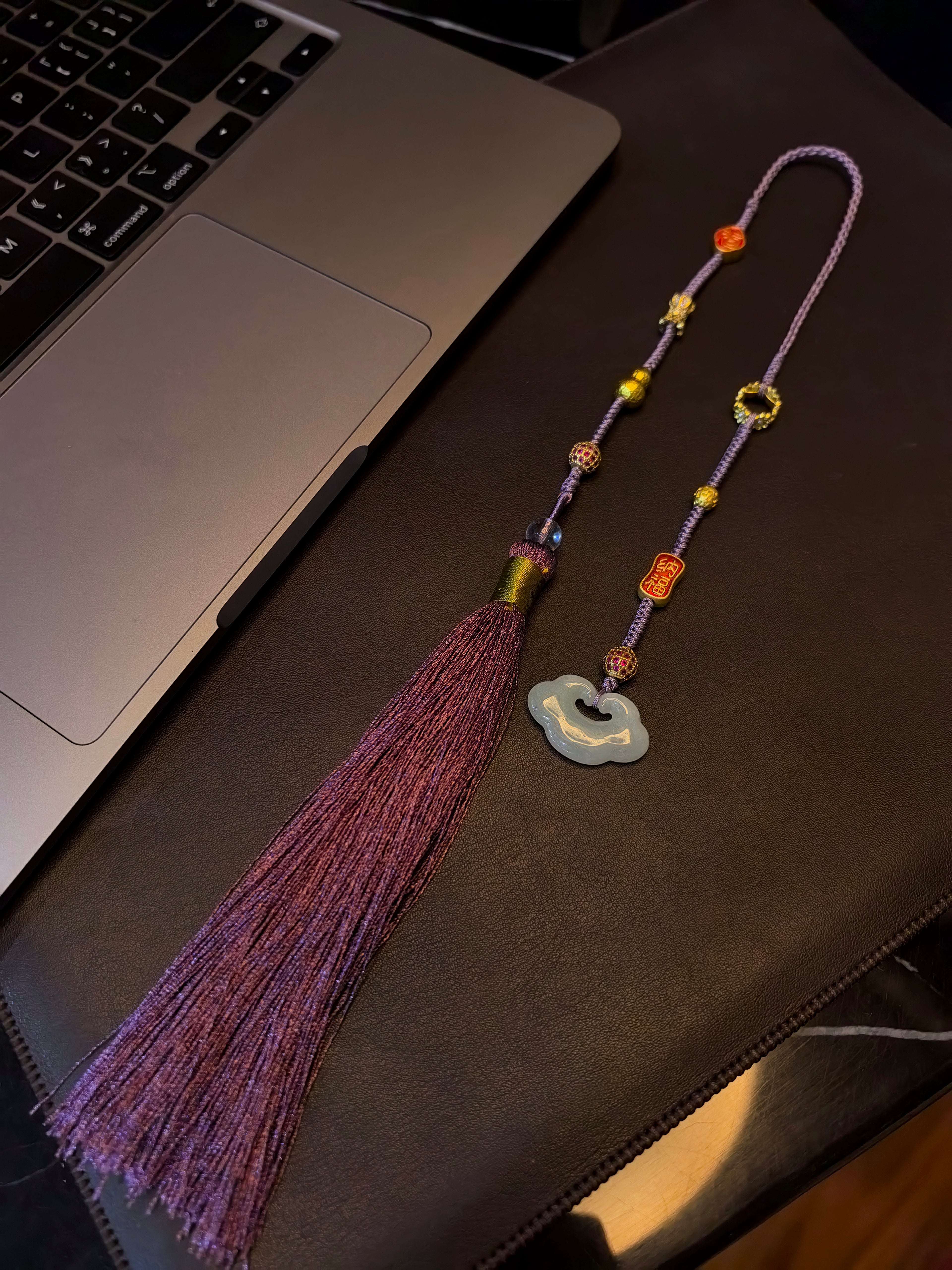 Fanghua Series – Blessings & Prosperity / Harvest Peace / Purple Lock Blessing – New Chinese Style Jade Pendant Set for Car Decoration