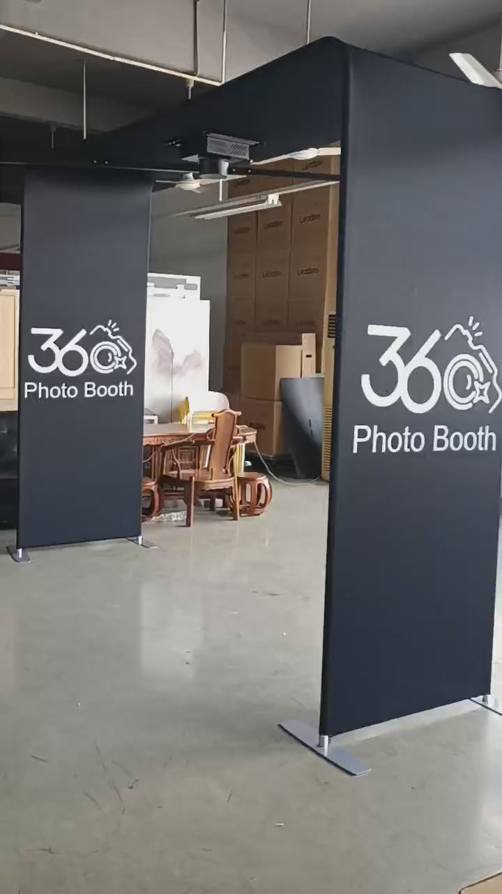Overhead 360° Photo Booth with LED Fill Light Printing Logo Bluetooth Remote